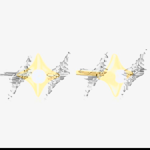 Ania Haie Sunny Sparkler 14ct Gold Plated Cubic Zirconia Star Stud Earrings E064-02G