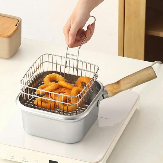 Havendro Stainless Steel Chip Pan Deep Cook Fryer Pot Frying Basket Kitchen Cookware