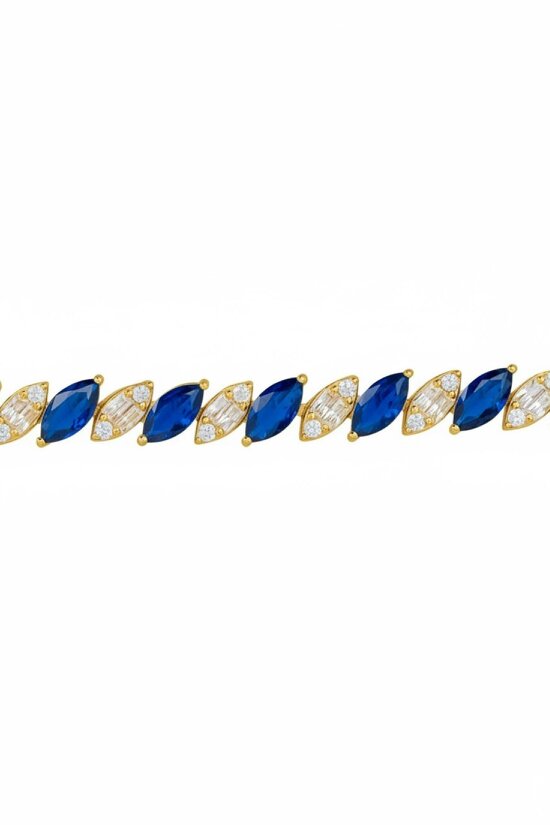 Latelita Viscountess Tennis Bracelet Sapphire Gold
