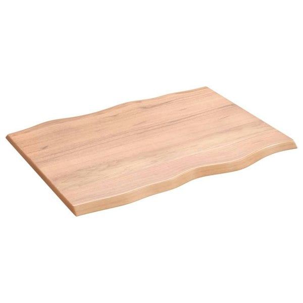 Berkfield Table Top Light Brown 80x60x2 cm Treated Solid Wood Oak Live Edge