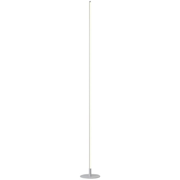 Modern Sleek Stick Style LED Standard Floor Lamp in Matte White with Foot Dimmer Image 2