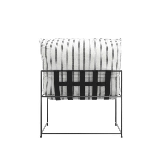Wyld Haus Drogheda Stripe White Accent Chair Metal Frame