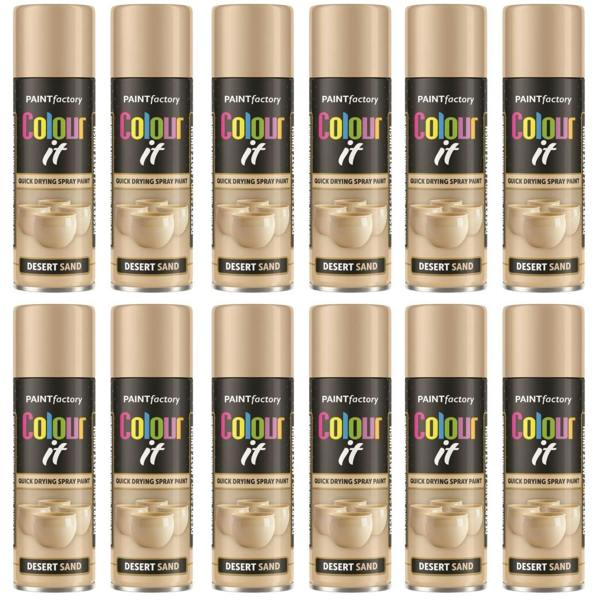 Paint Factory 12X  Desert Sand Matt Spray Paint 250ml