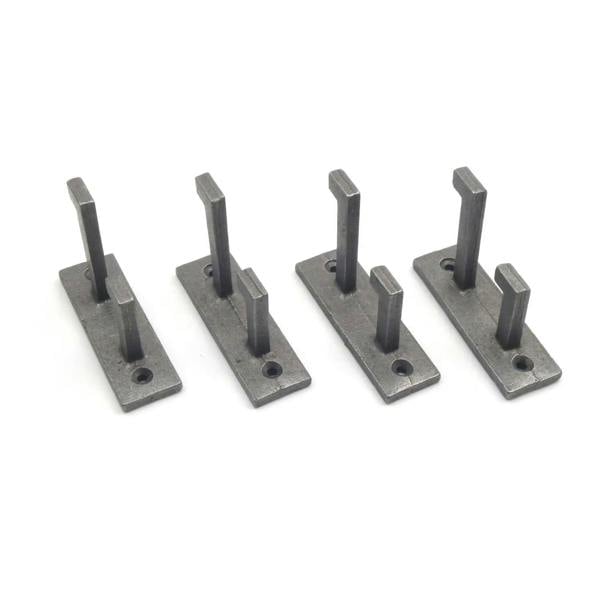 Pack of 4 Art Deco Cast Iron Coat Hooks - 80mm x 60mm