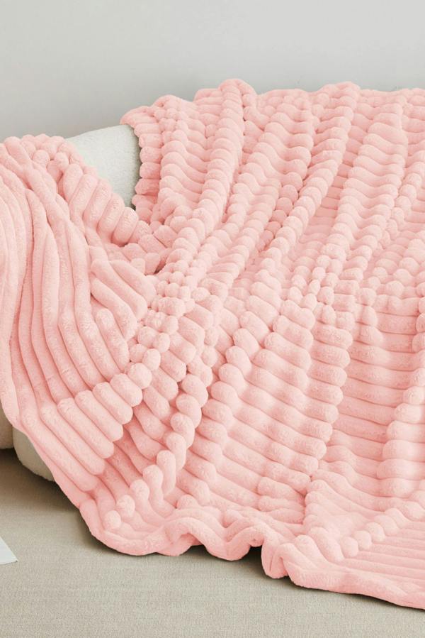 Ezysleep Super Soft Luxury Faux Fur Stripe Throw