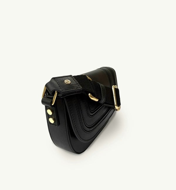 Apatchy London The Mimi Midi Black Leather Bag