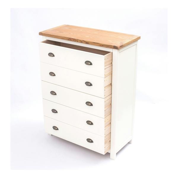 Cabinet Bits Lovere 5 Drawer Chest of Drawers Brass Cup Handle