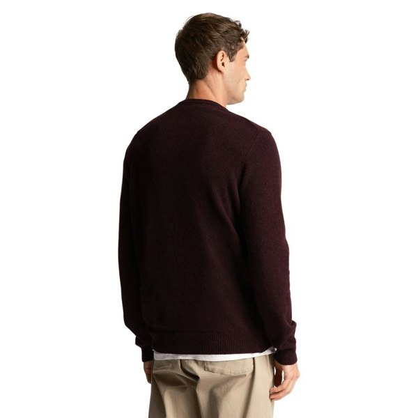 Lyle & Scott Crew Neck Lambswool Marl Blend Jumper - Burgundy