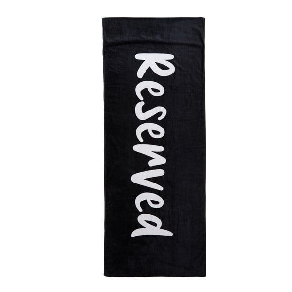 Catherine Lansfield Reserved Black/White Beach Towel Lounger
