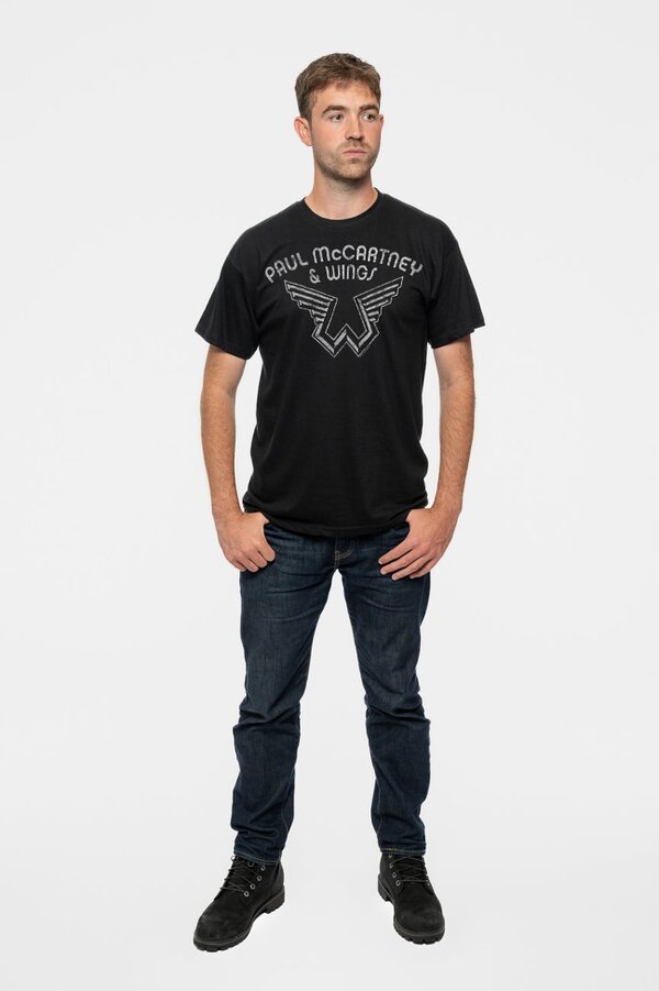 Paradiso Paul McCartney Wings Logo Black T Shirt