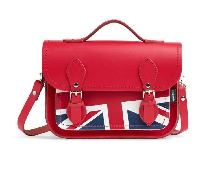 Zatchels Union Jack Midi Satchel - Pillar Box Red