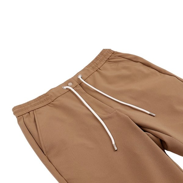 David WeJ Plain Drawstring Trouser - Beige
