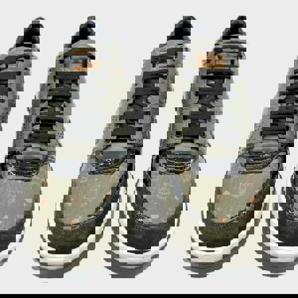 MCM Logo Leather Low Sneakers Green Black