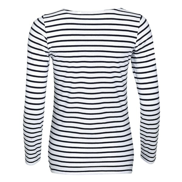 SOLS Womens/Ladies Marine Long Sleeve Stripe T-Shirt - White/Navy