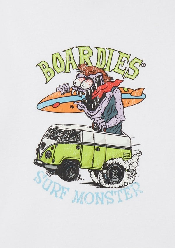 BOARDIES Surf Monster White Kids T-Shirt