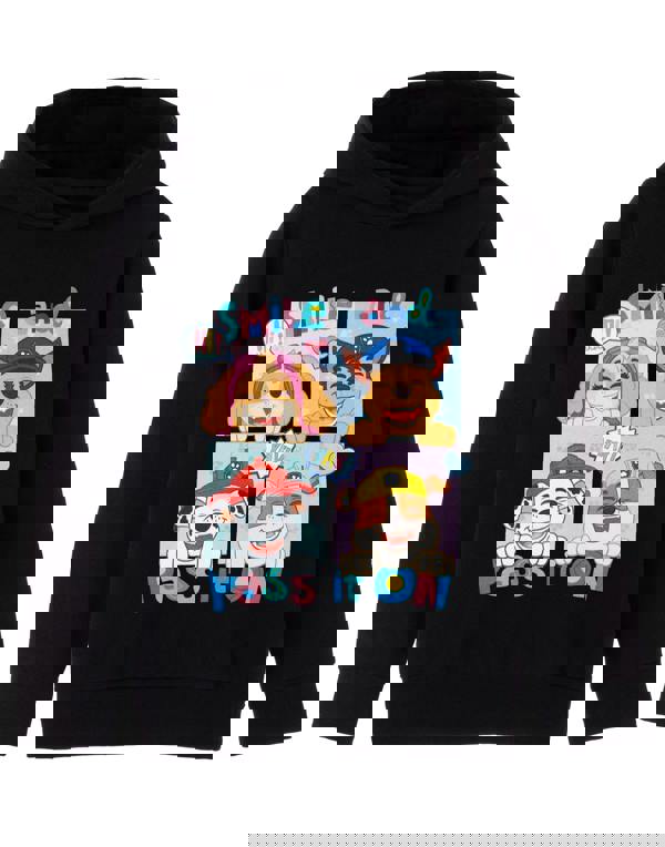 Paw Patrol Girls Black Smile And Pass It On Hoodie
