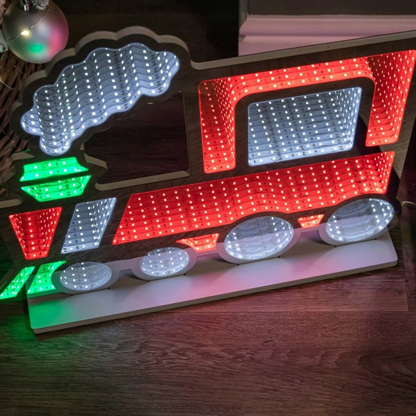 Samuel Alexander 60cm Standing Christmas Train Infinity Decoration with Multi-Coloured LEDs