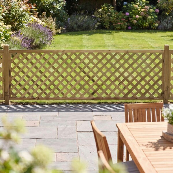 Premier Garden Supplies Urban Diamond Fence Panel Topper 6ft x 1-3ft Garden Trellis, Wall-Mount or Add Extra Height, Treated - Wood - 3, 4 or 5 - 5 Pack Height: 2ft x Width: 6ft (182.8cm) x 5 Pack