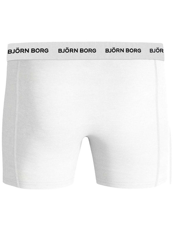 Bjorn Borg 3-Pack White Waistband Boxer Briefs, Black/White/Grey