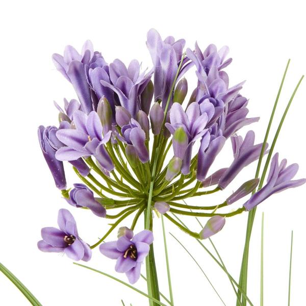 Wyld Haus Artificial Flowers 90cm Purple Agapanthus Plant (pot not included)