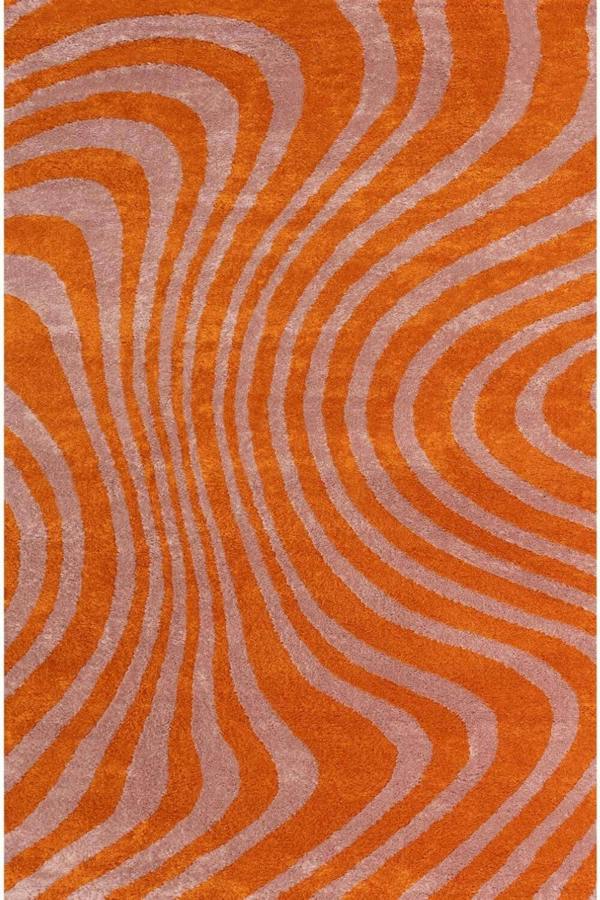 Joli Striped Orange & Pink Fade-resistant Rug