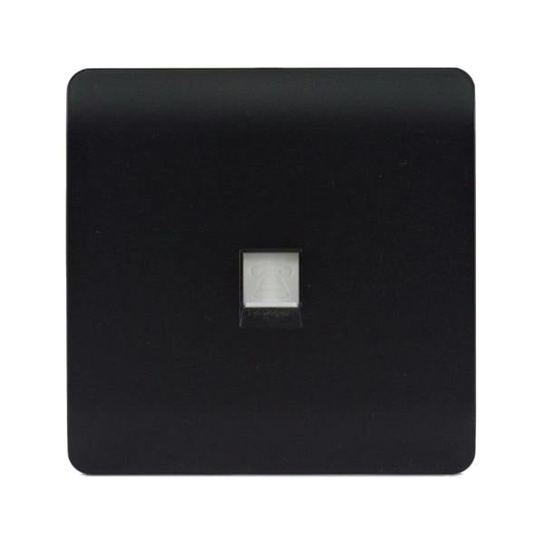 Trendi Switch 1 Gang RJ45 Cat 6 Modern Designer PC Ethernet Socket in Matt Black