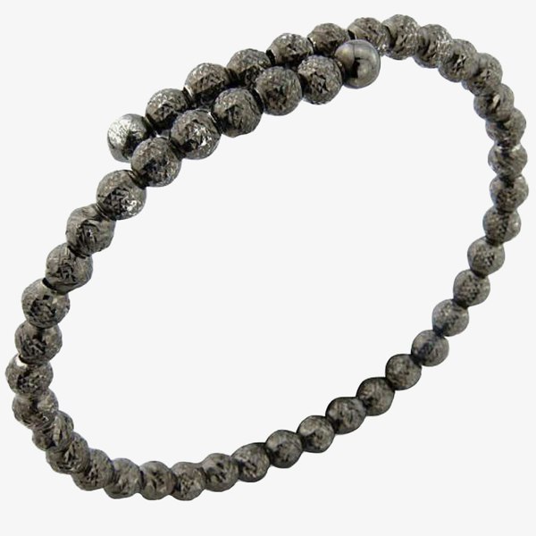 T. H. Baker Gunmetal Grey Diamond-Cut Crossover Bangle BS141