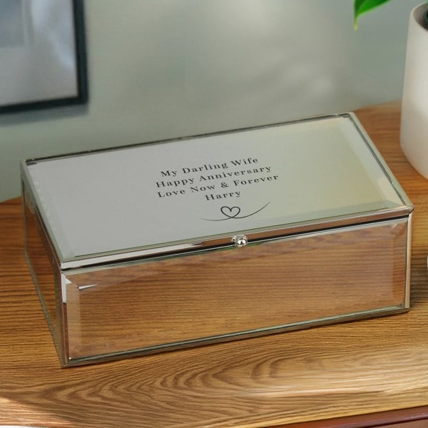 Personalised Memento Company Personalised Heart Mirrored Jewellery Box