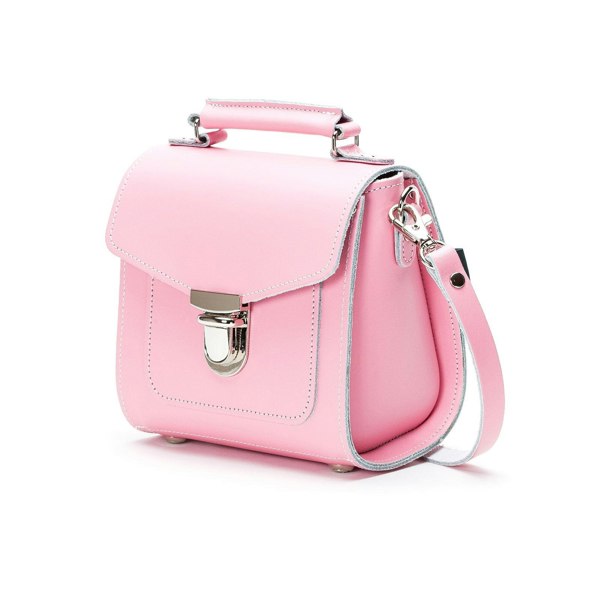 Zatchels Handmade Leather Sugarcube Handbag - Pastel Pink