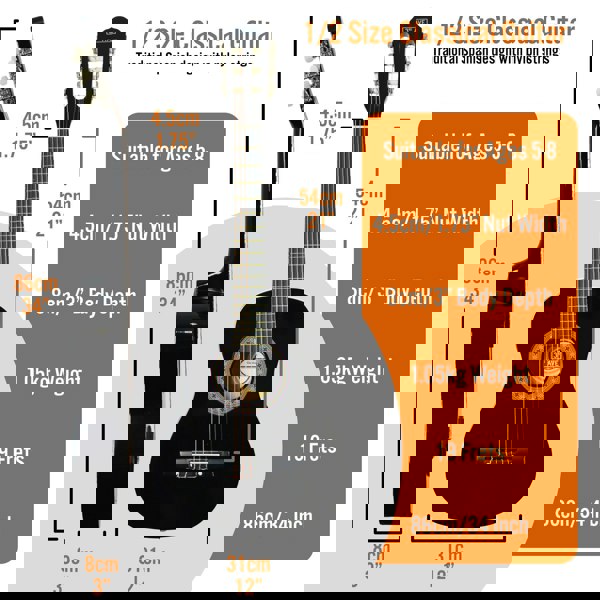 3rd Avenue 1/2 Size Classical Guitar Pack Black Classical Guitars#Colour_Black