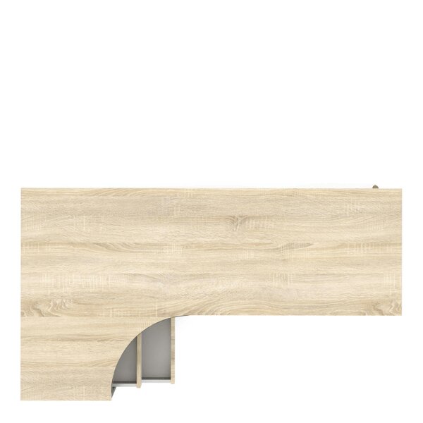 Wyld Haus Sapporo White and Natural Oak Desk 2 Drawer and Shelves