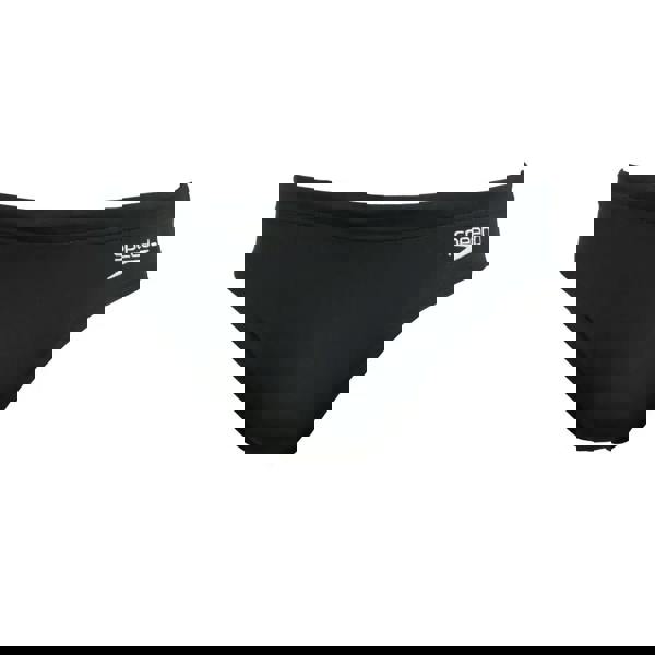 Black Speedo Endurance Plus 7cm sportsbrief with white logo