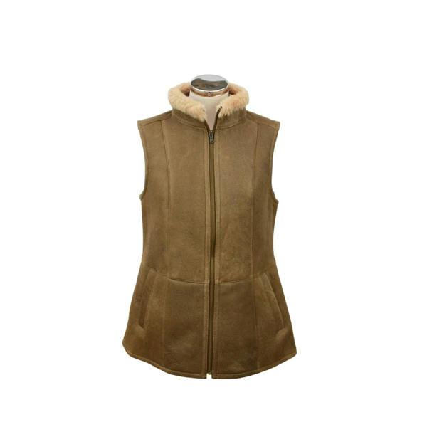 Eastern Counties Leather Womens/Ladies Gilly Sheepskin Gilet - Nutmeg - 