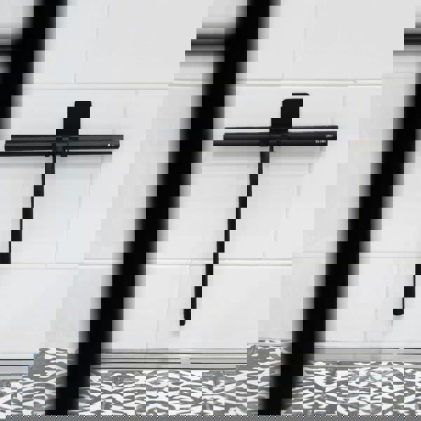 Smedbo Black Stainless Steel Glass Shower Squeegee with Self Adhesive Hanging Hook