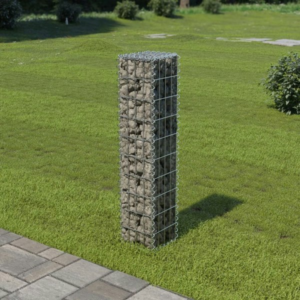 Berkfield Gabion Wall with Covers Galvanised Steel 20x20x100 cm