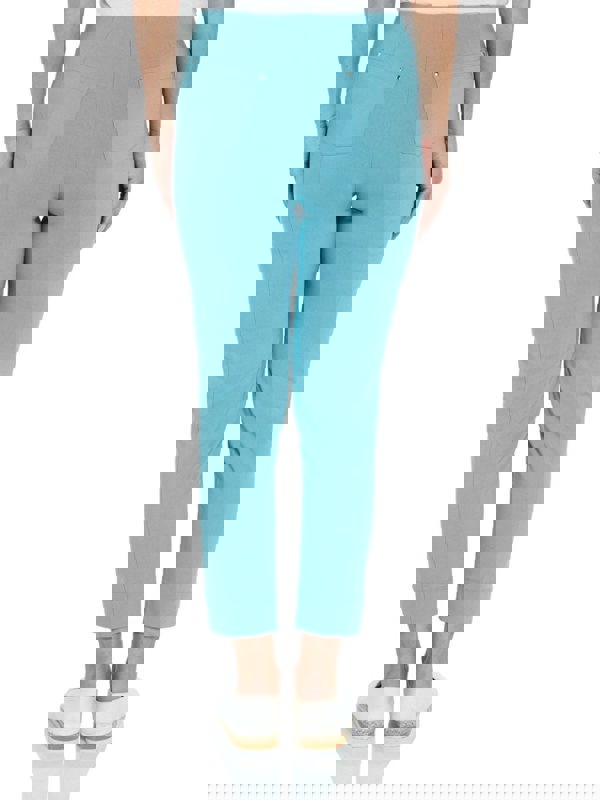 PennyPlain Cropped Bengaline Trousers - Turquoise
