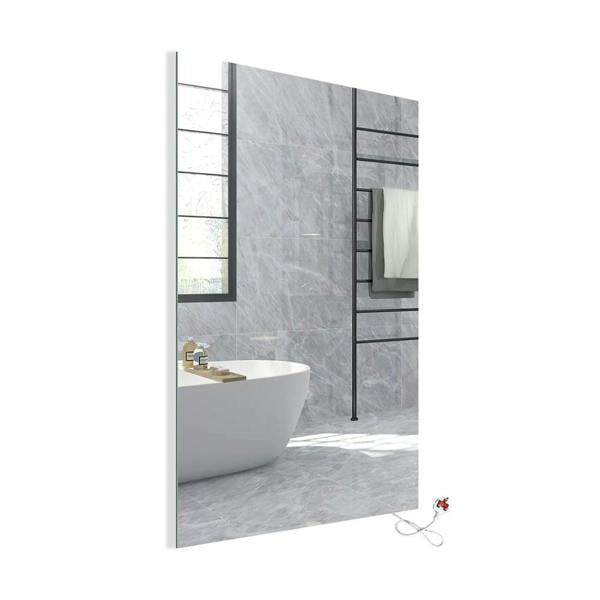 ENER-J 450W Bathroom Mirror Infrared Heater & CCT Changing with Dimmable LED Lights, 600x800 MM, Plug & Play