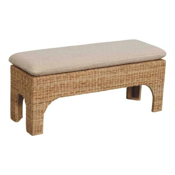 Artisan Furniture Solid Wood Rattan Harmony, Upholstered, Brown & Cream