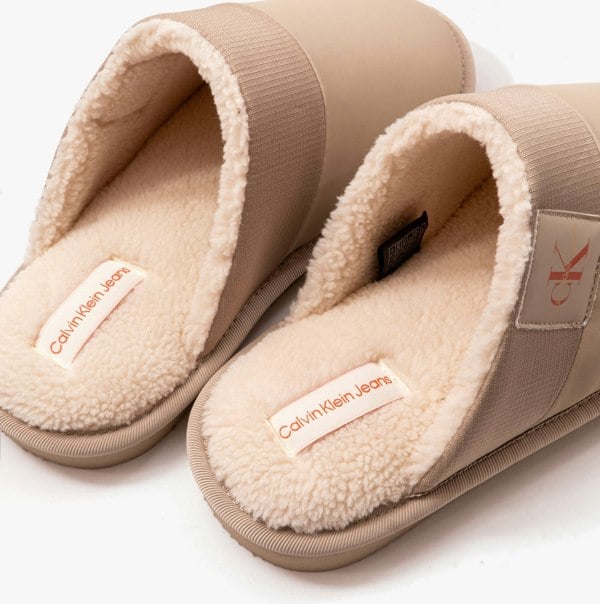 Calvin Klein HOME CLOG SURFACES Mens Slippers Taupe