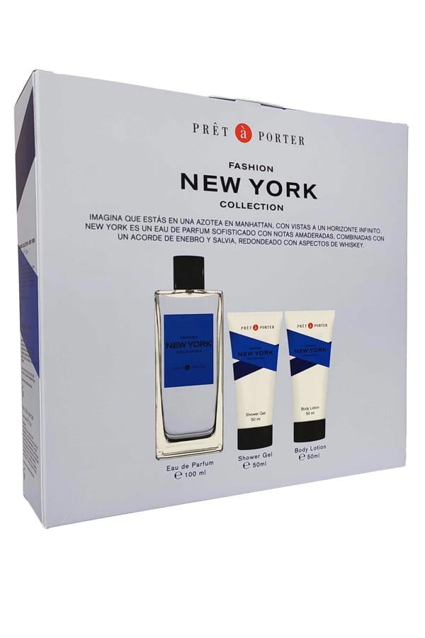 Pret a Porter NEW YORK Fashion Collection Gift Set - Eau de Parfum Spray 100ml Shower Gel 50ml and Body Lotion 50ml