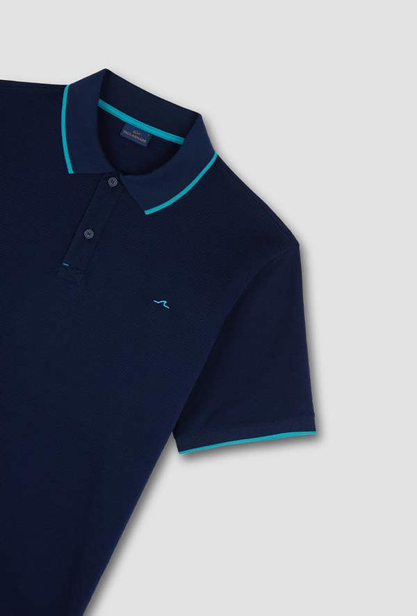 Paul & Shark Men's Embroidered fin Double Piqué Cotton Polo Shirt