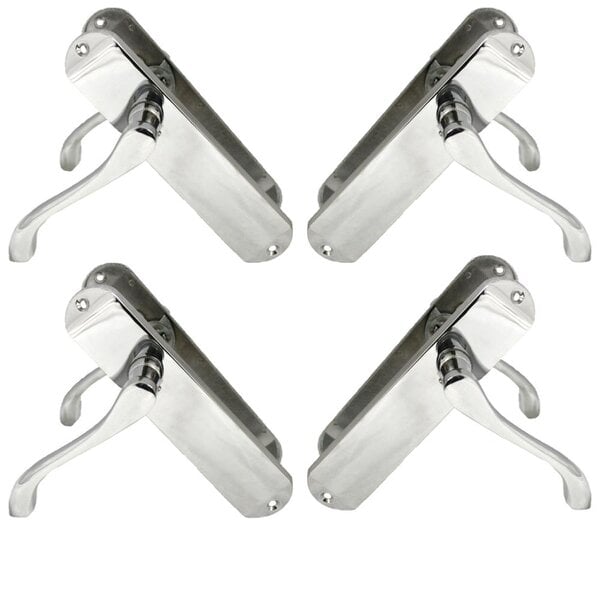 EDH Door Hardware Polished Chrome Cadenza Victorian Scroll Door Handle Sets - 178mm x 38mm