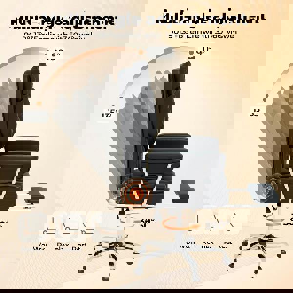 Levede Office Desk Chair Big and Tall for Heavy People with Footrest PU Black