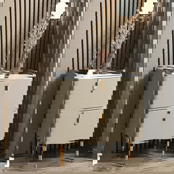 Ana Bedside Table-Weilai Concept-Champagne Beige-45cm-Weilai Concept