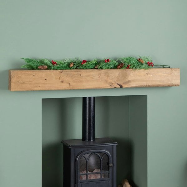 Samuel Alexander 1.50m Pine and Red Berry Christmas Garland with Pinecones