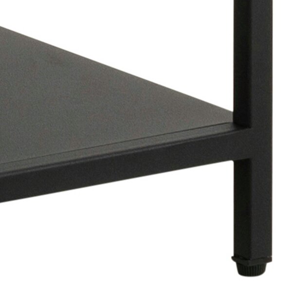 Wyld Haus Graz Matt Black Metal Asymmetrical Bookcase 3 Shelves