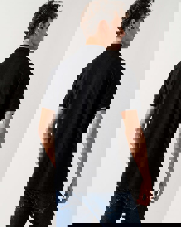 BOSS Green Paddy Mens Cotton-Piqué Polo Shirt with Contrast Logo - Black 009