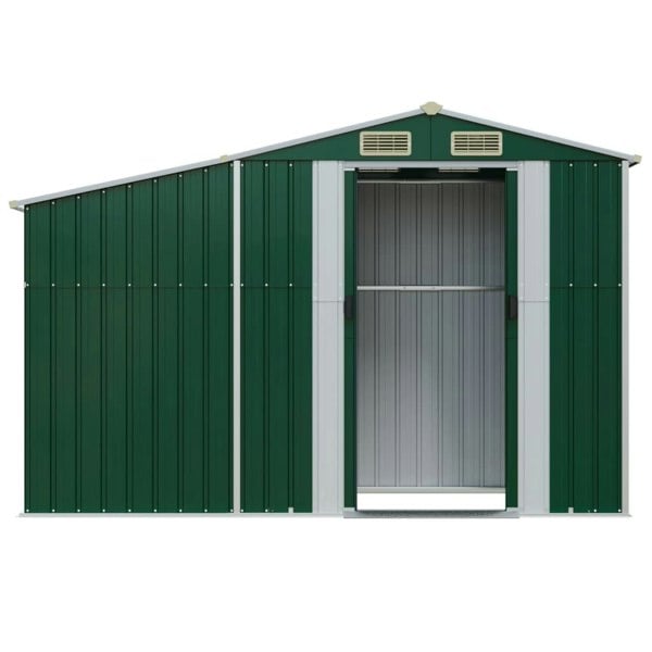 Berkfield Garden Shed Green 277x93x179 cm Galvanised Steel