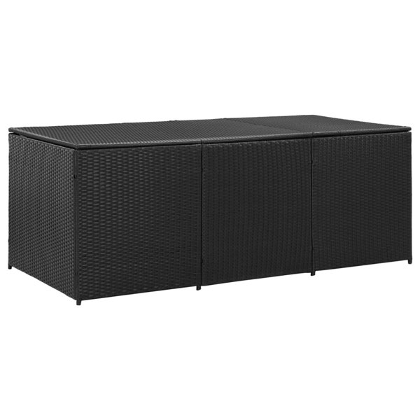 Berkfield Garden Storage Box Poly Rattan 180x90x70 cm Black