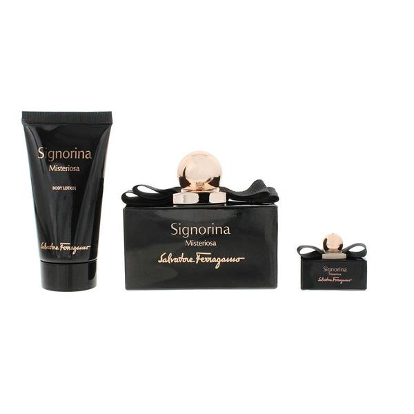 Salvatore Ferragamo Signorina Misteriosa EDP 100ml, 5ml Mini + Body Lotion 50ml Gift Set for Her